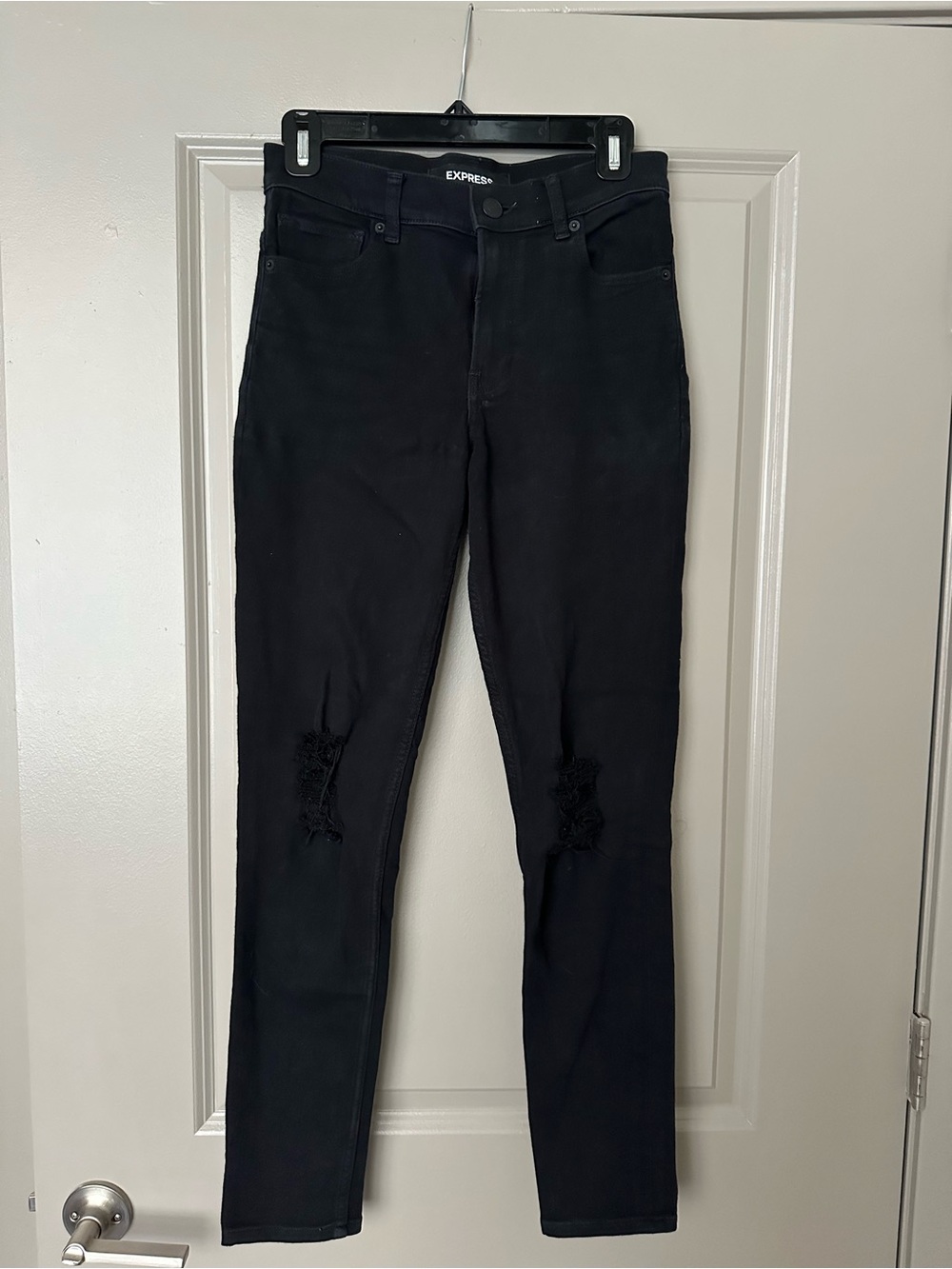 Express Black Ripped Skinny Jeans